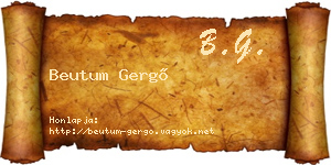 Beutum Gergő névjegykártya